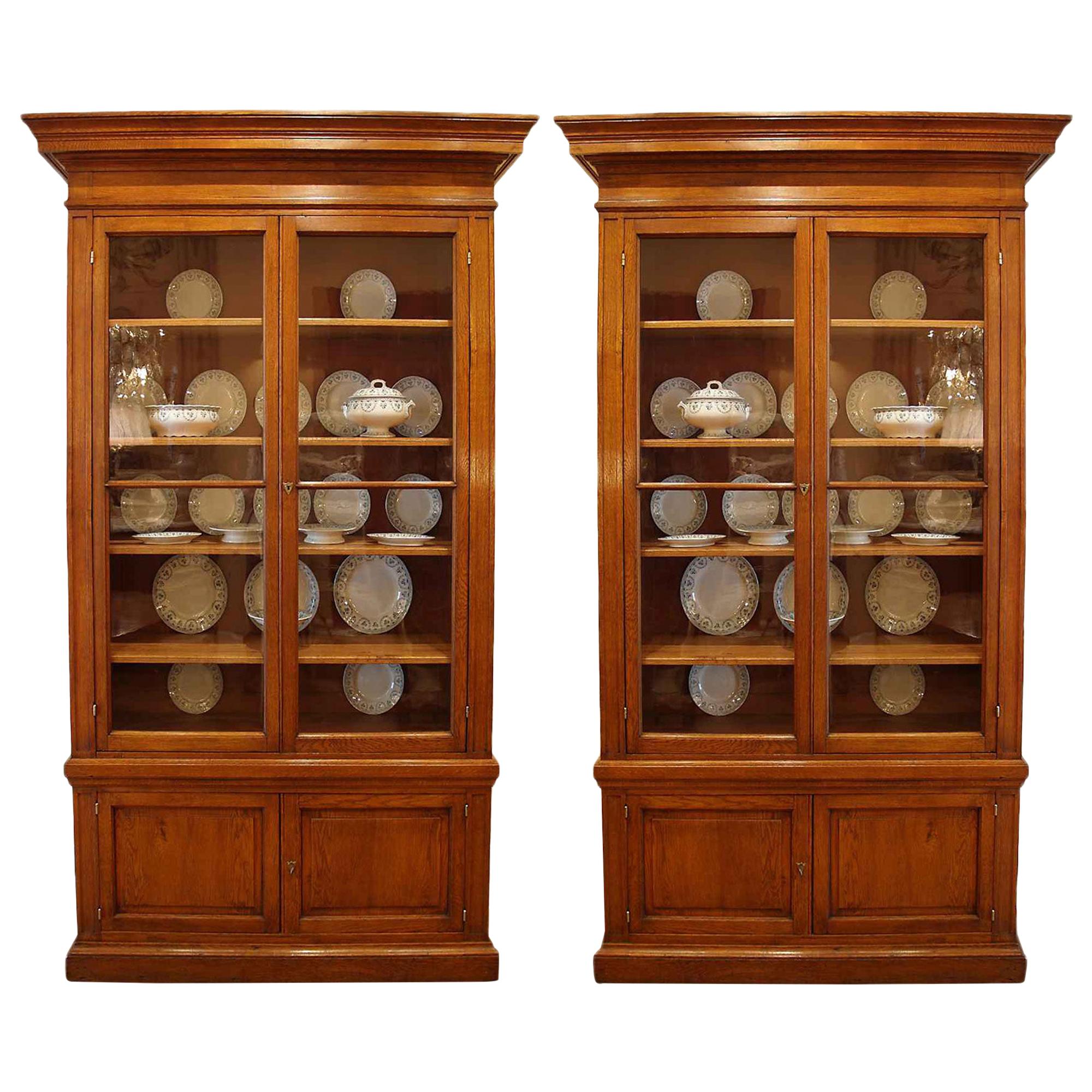 Pair of French 19th Century Oak Cabinets For Sale