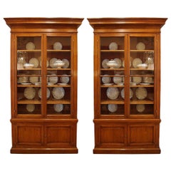 Antique Pair of French 19th Century Oak Cabinets
