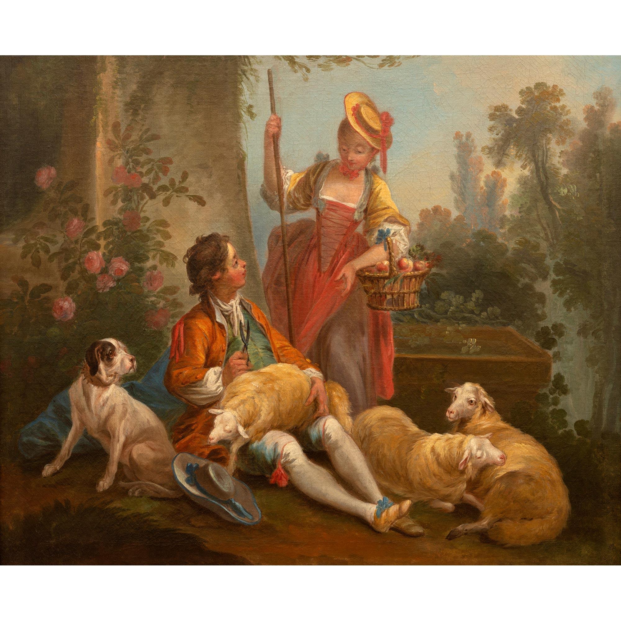 Français Paire de peintures à l'huile sur toile françaises du XIXe siècle en vente