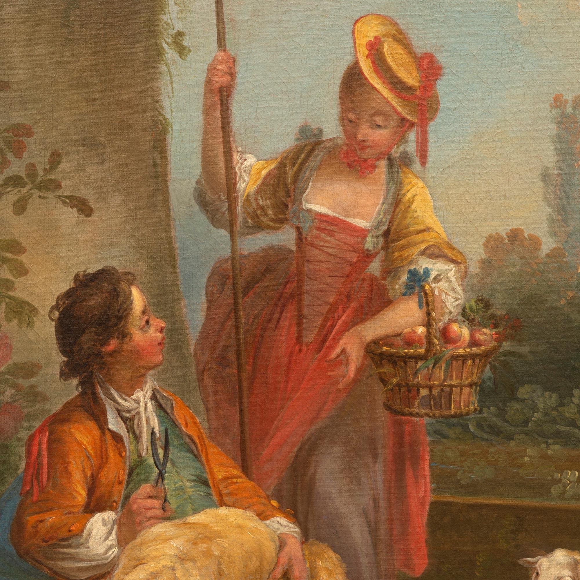 Toile Paire de peintures à l'huile sur toile françaises du XIXe siècle en vente