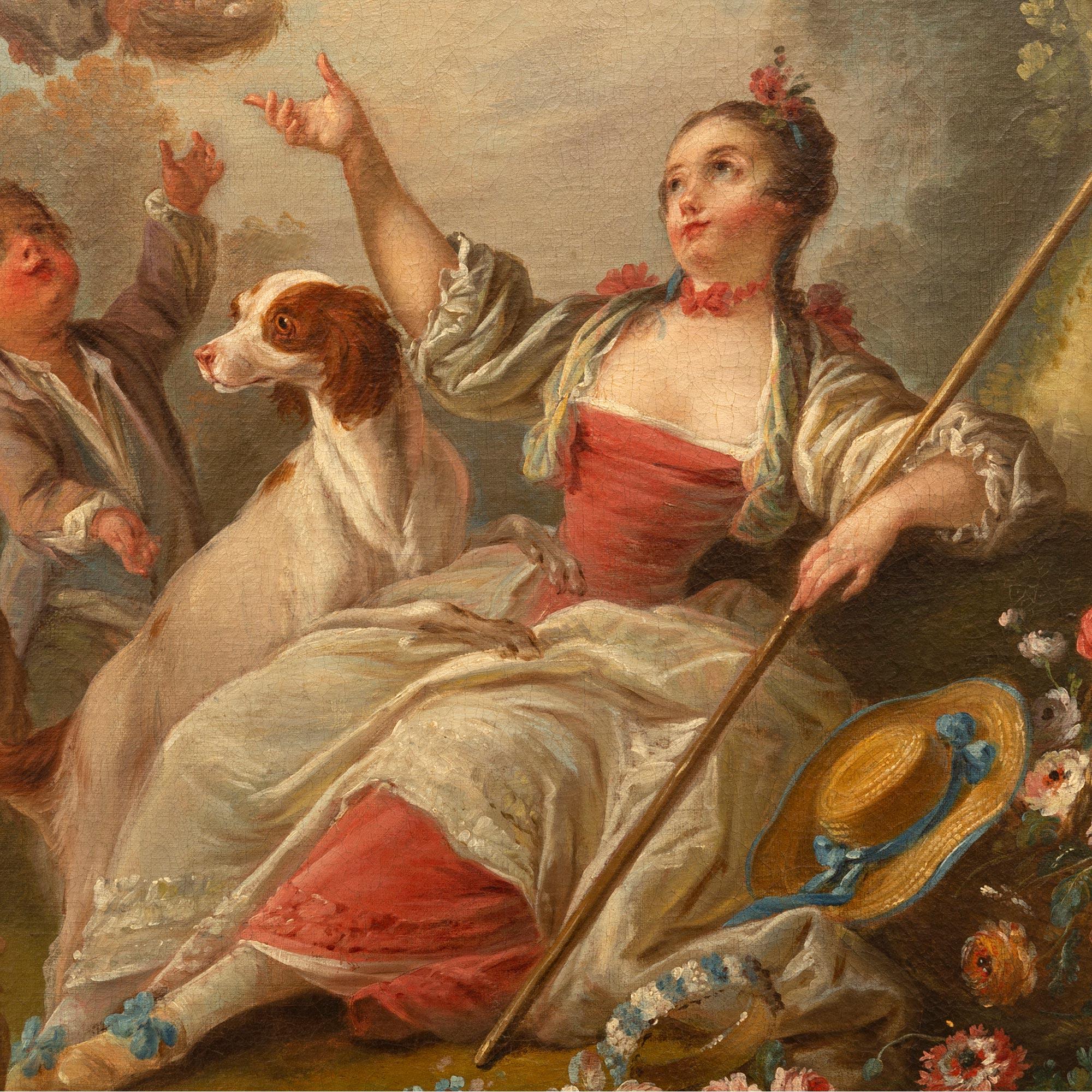 Paire de peintures à l'huile sur toile françaises du XIXe siècle en vente 3