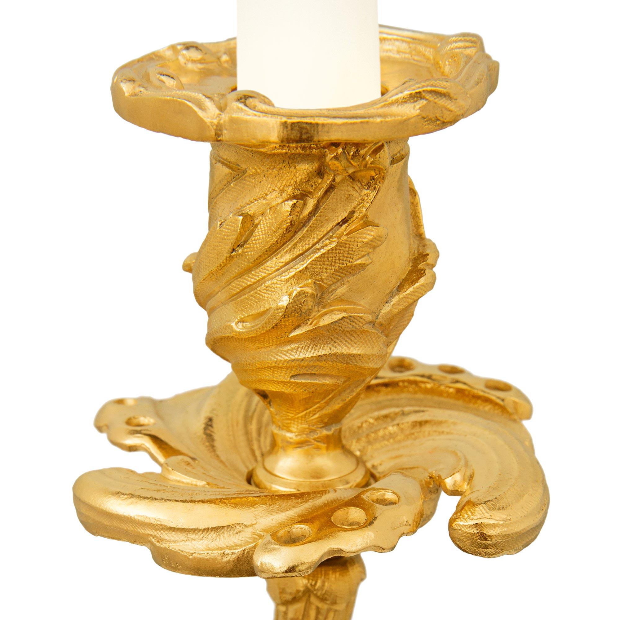 pair of French 19th century Ormolu and Bronze candlesticks, by Picard For Sale 1
