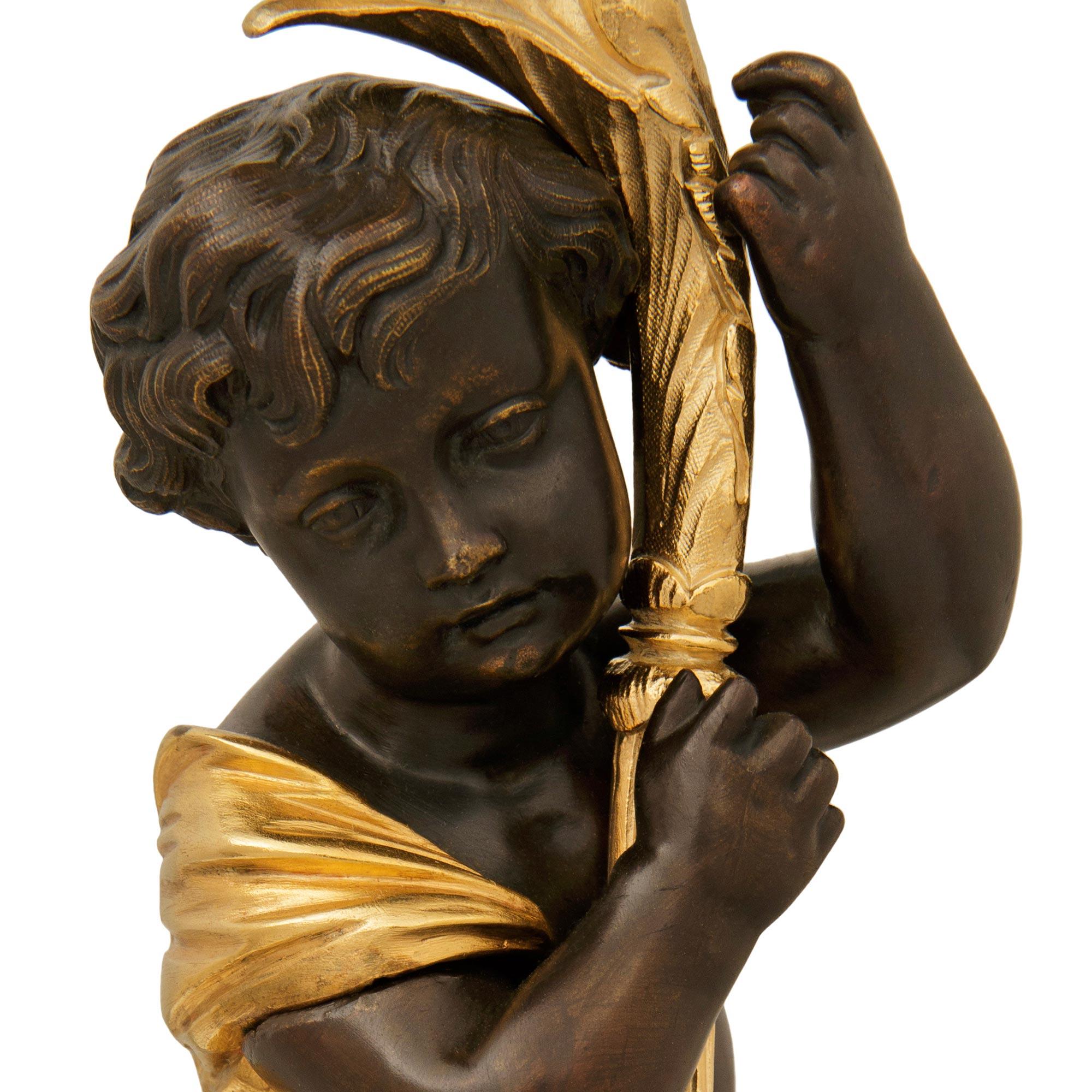 pair of French 19th century Ormolu and Bronze candlesticks, by Picard For Sale 2