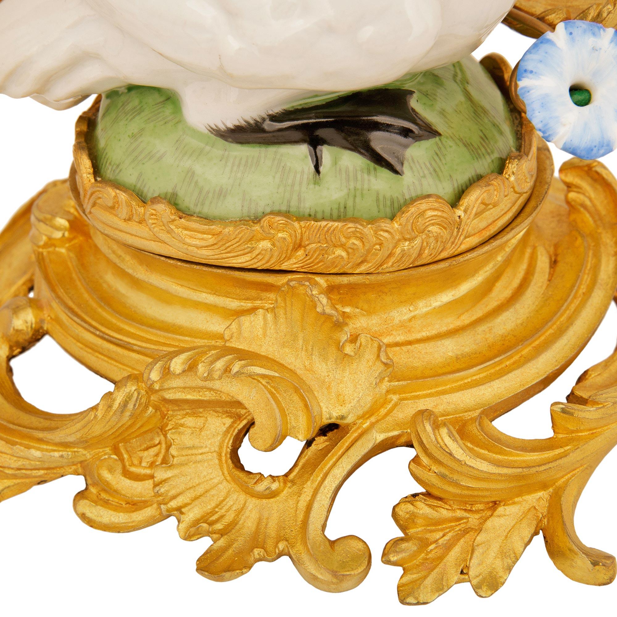 pair of French 19th century Ormolu and Meissen Porcelain candelabras For Sale 2