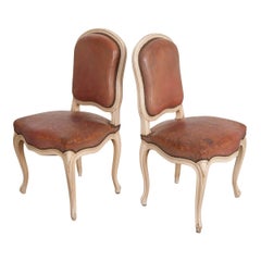 Pair of French 19th Century Painted Louis XV Chairs