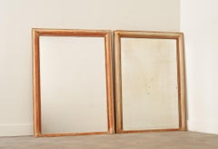 Pair of French 19th Century Parcel Gilt and Painted Mirrors