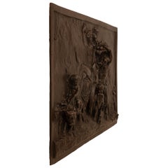 Pair Of French 19th Century Patinated Bronze Plaques, After A Model By Clodion