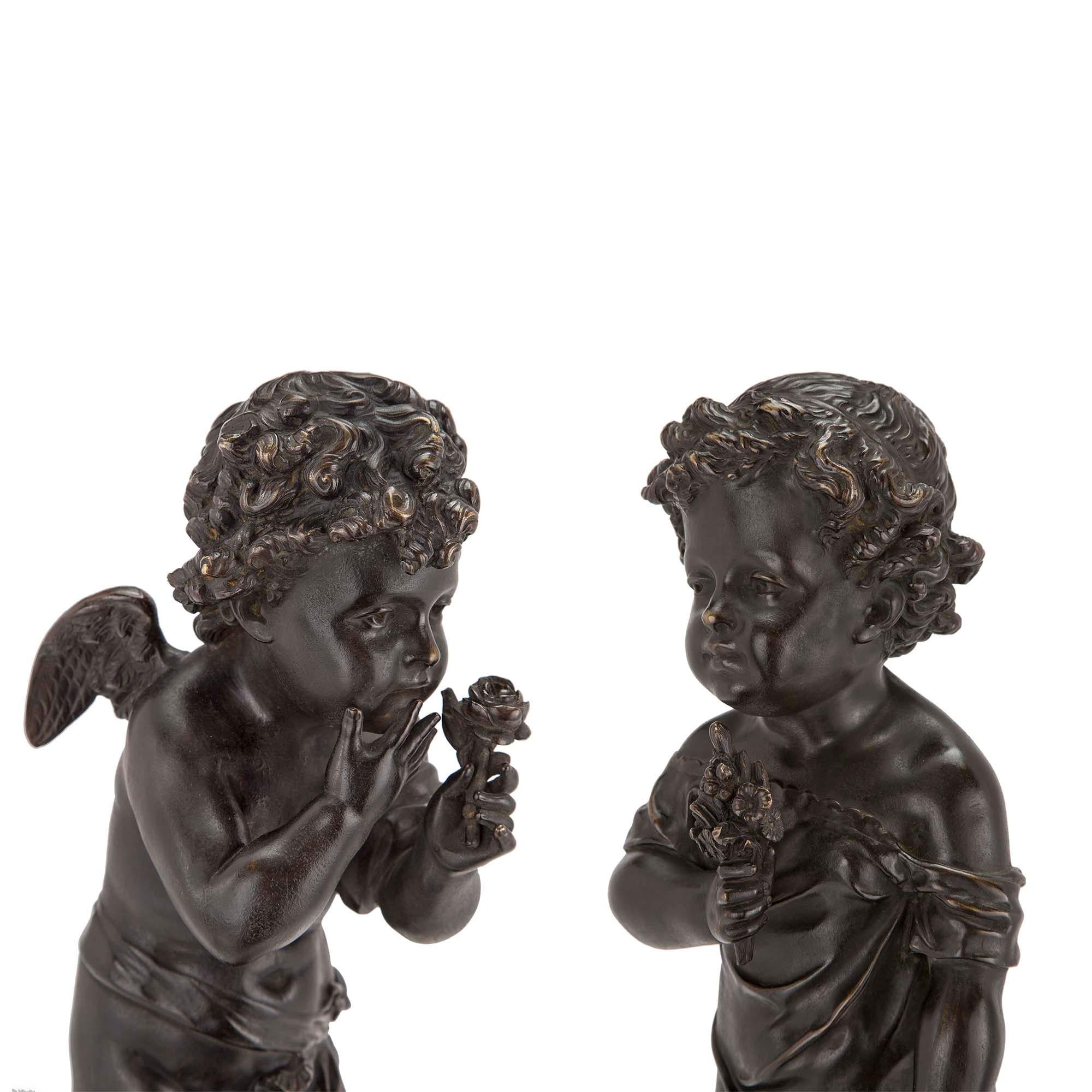 Patiné Paire de bronzes patinés français du XIXe siècle, signés Bulio en vente