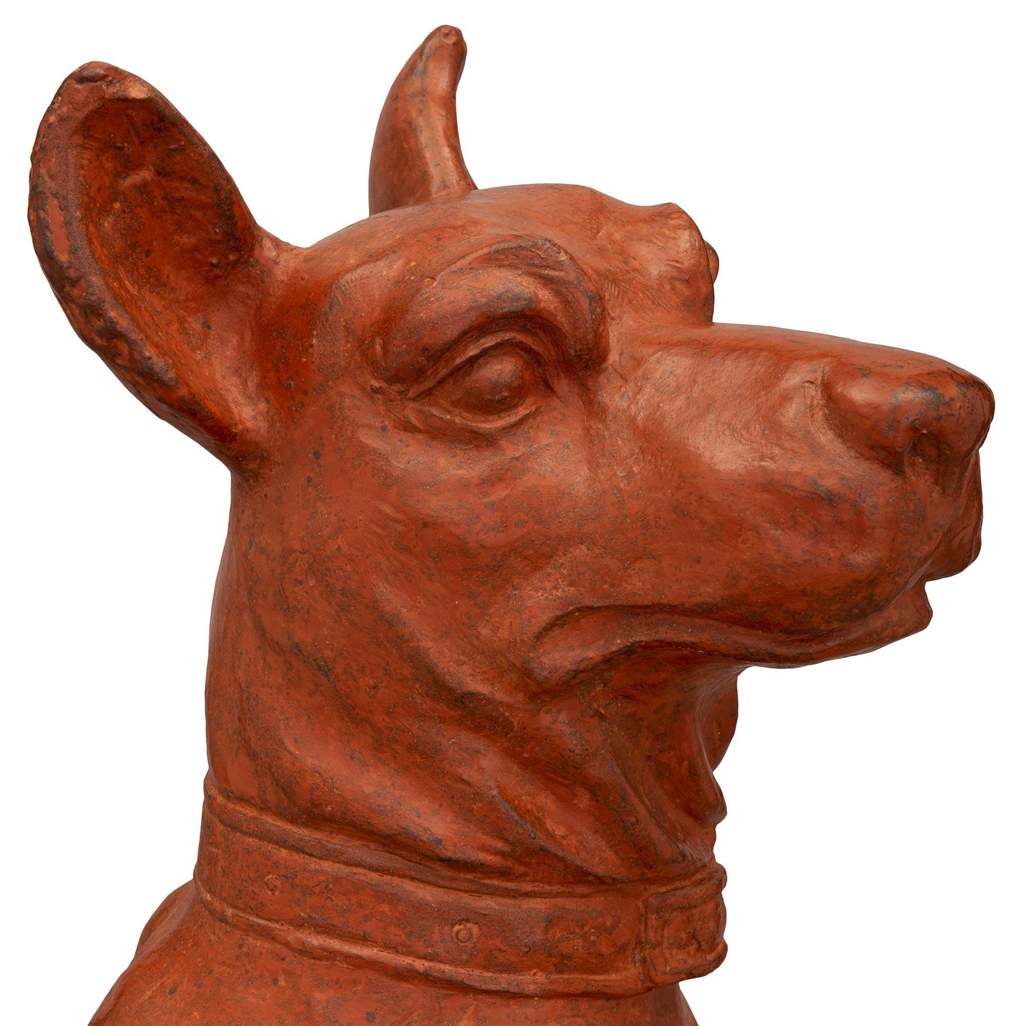 cast iron dog statue
