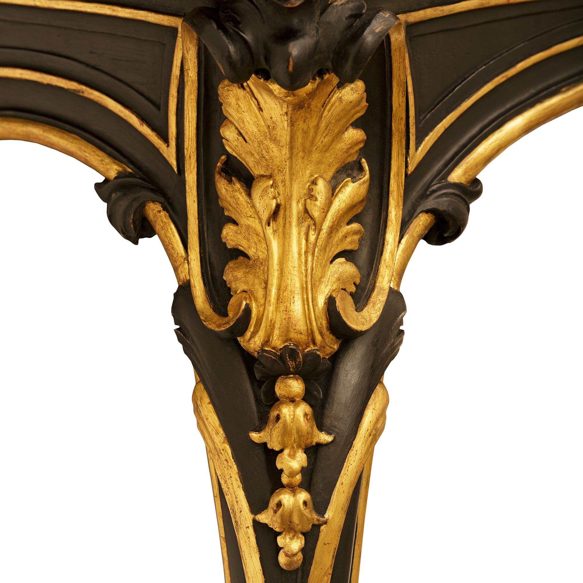 Paar französische Konsolen aus patiniertem Holz, Marmor und Giltwood aus dem 19. im Zustand „Gut“ im Angebot in West Palm Beach, FL