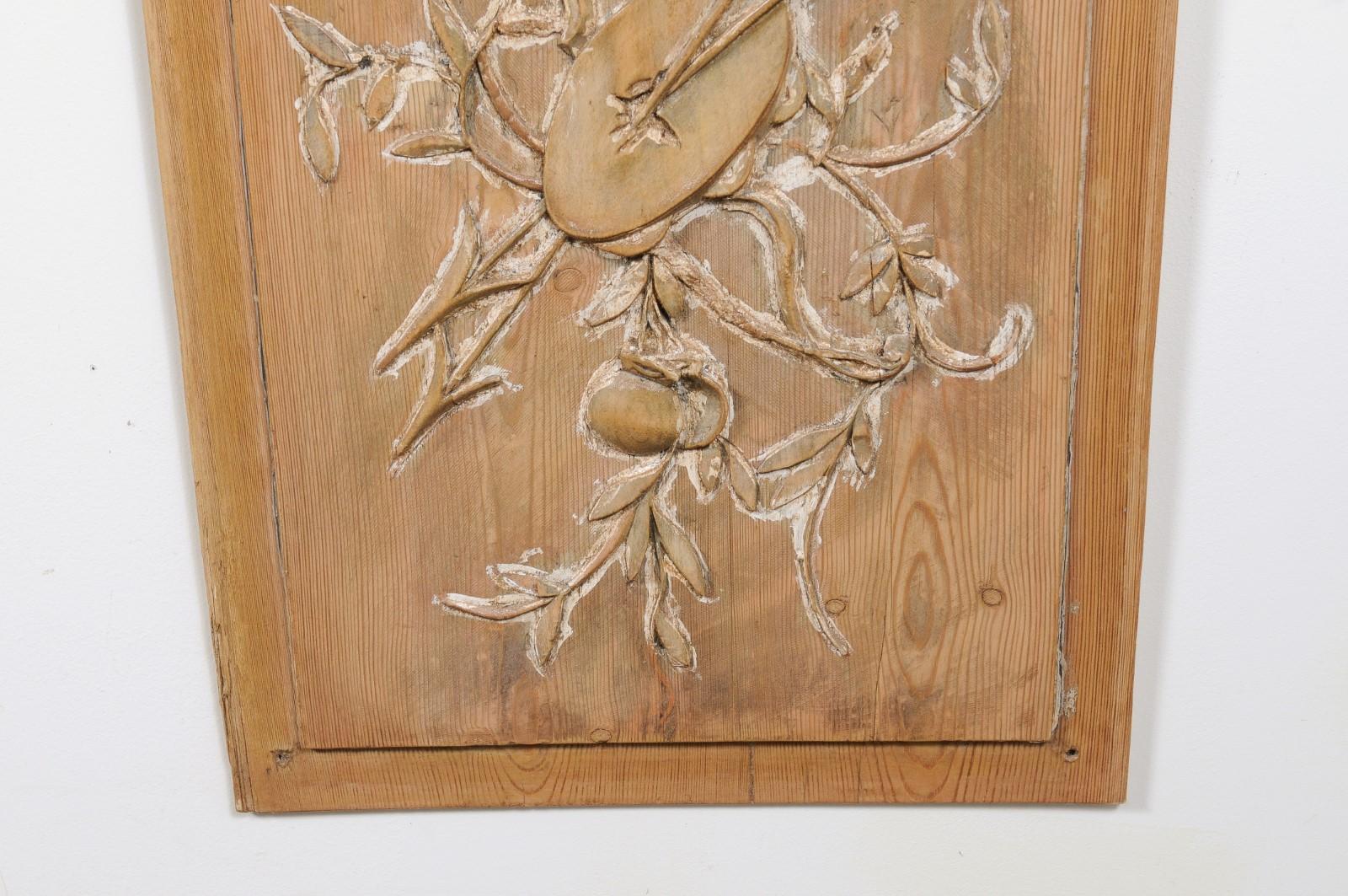 Pair of French 19th Century Pine Architectural Panels with Hand-Carved Motifs 6