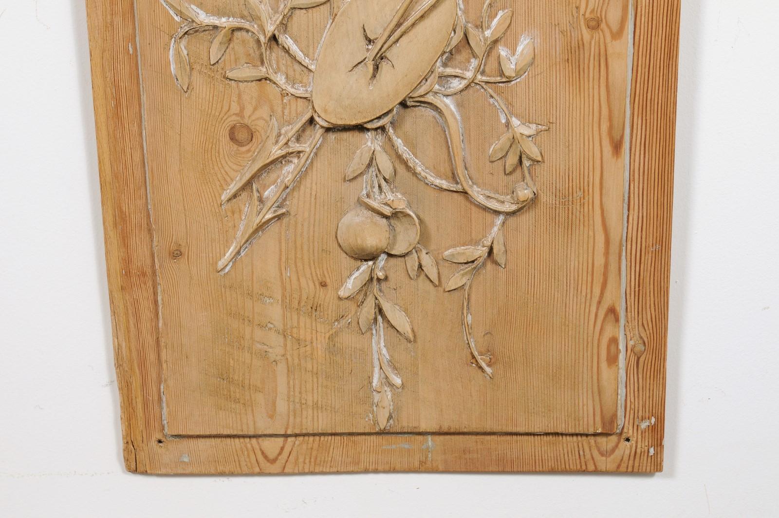 Pair of French 19th Century Pine Architectural Panels with Hand-Carved Motifs 4