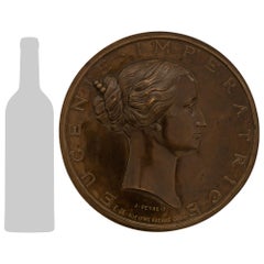 Paire de plaques françaises du 19e siècle représentant Napoléon III et son épouse Eugénie