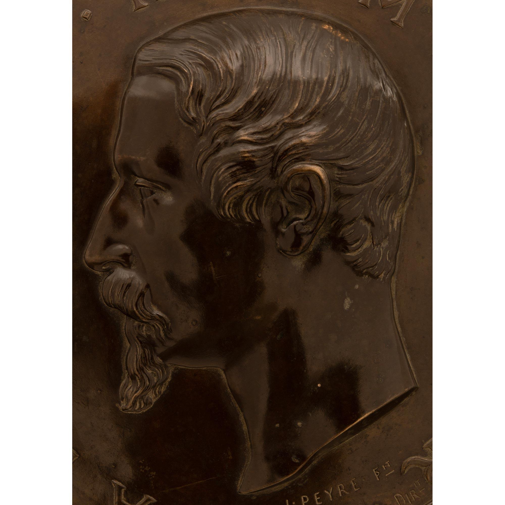 Pair Of French 19th Century Plaques Of Napoleon III And His Wife Eugenie For Sale 3
