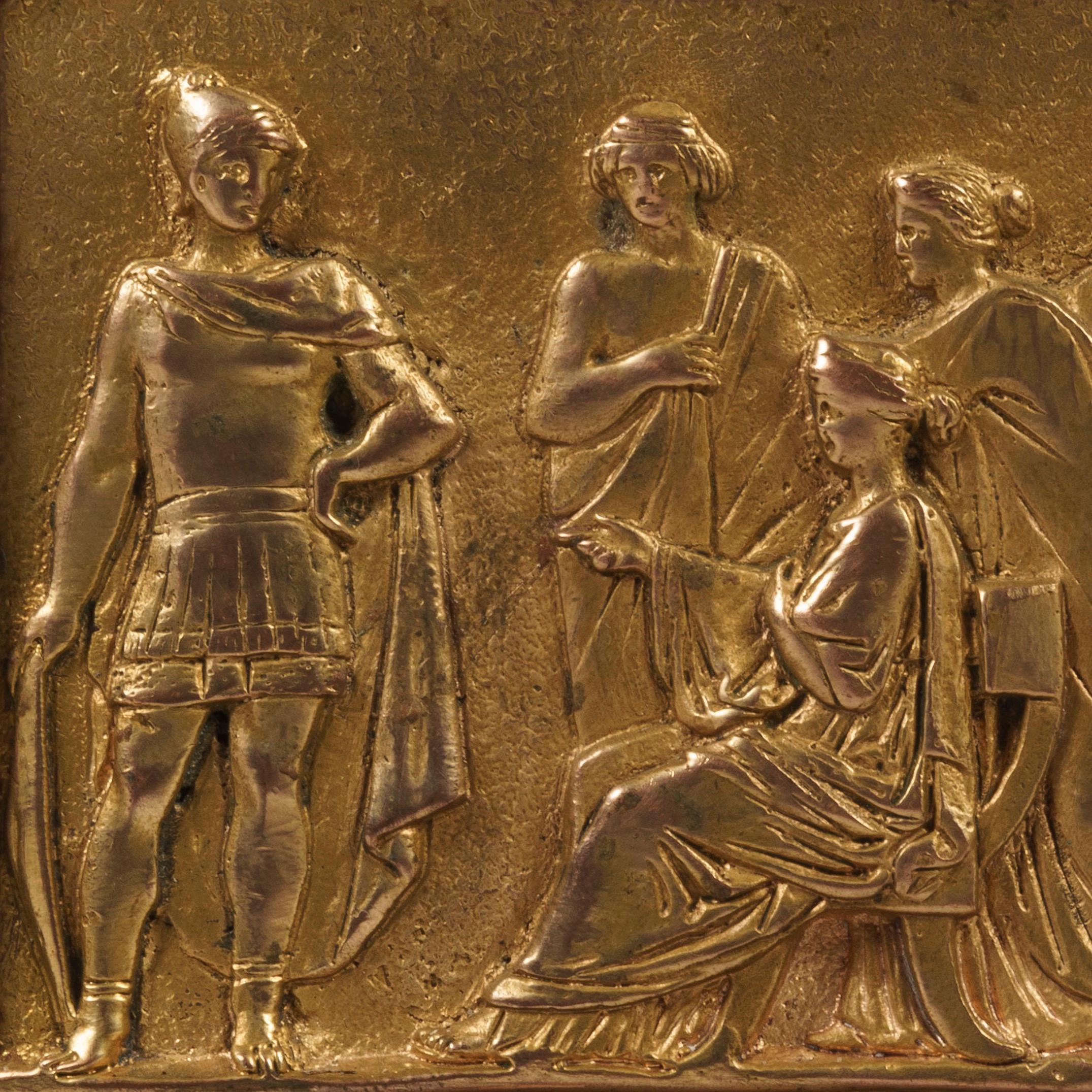 Dorato Coppia di candelabri francesi del XIX secolo in porfido e ormolu in stile Luigi XVI in vendita