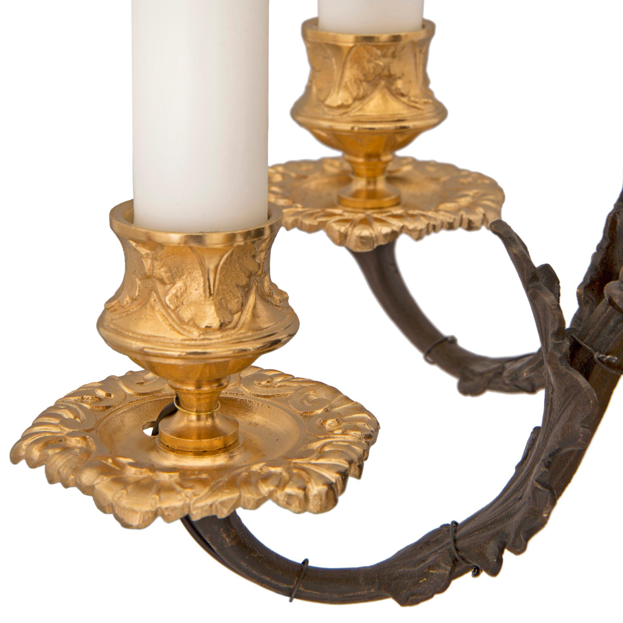 Bronze Paire de candélabres de style Renaissance française XIXe siècle en bronze et bronze doré en vente