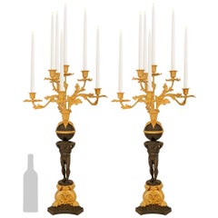 coppia di candelabri rinascimentali francesi del XIX secolo in bronzo e Ormolu