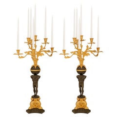 Paar französische Renaissance-Kandelaber aus Bronze und Ormolu aus dem 19.