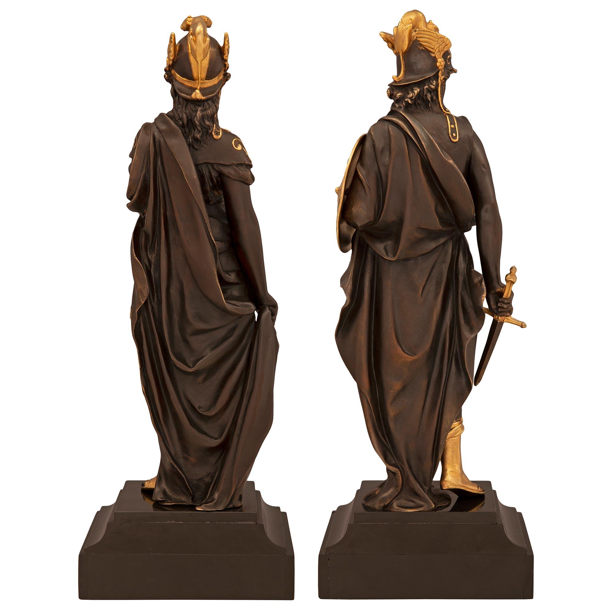 Pair of French 19th Century Renaissance St. Bronze, Marble, and Ormolu Statues In Good Condition For Sale In West Palm Beach, FL