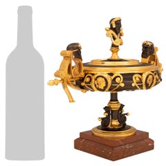 Pair of French 19th Century Renaissance St. Bronze, Ormolu and Marble Tazzas