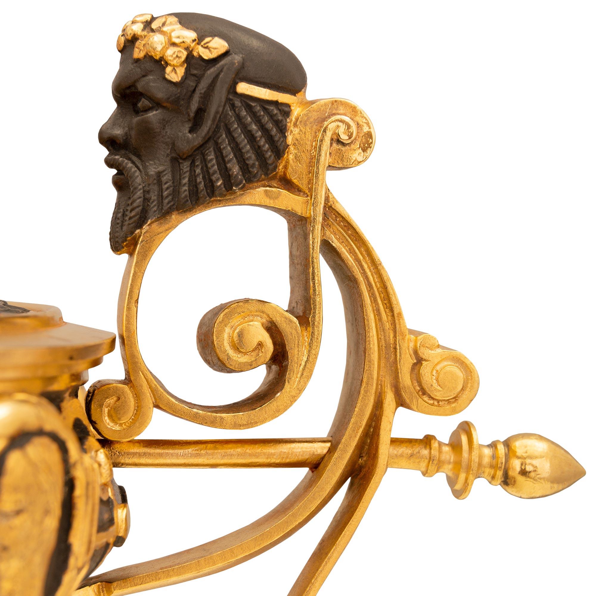 Pair of French 19th Century Renaissance St. Bronze, Ormolu and Marble Tazzas For Sale 3