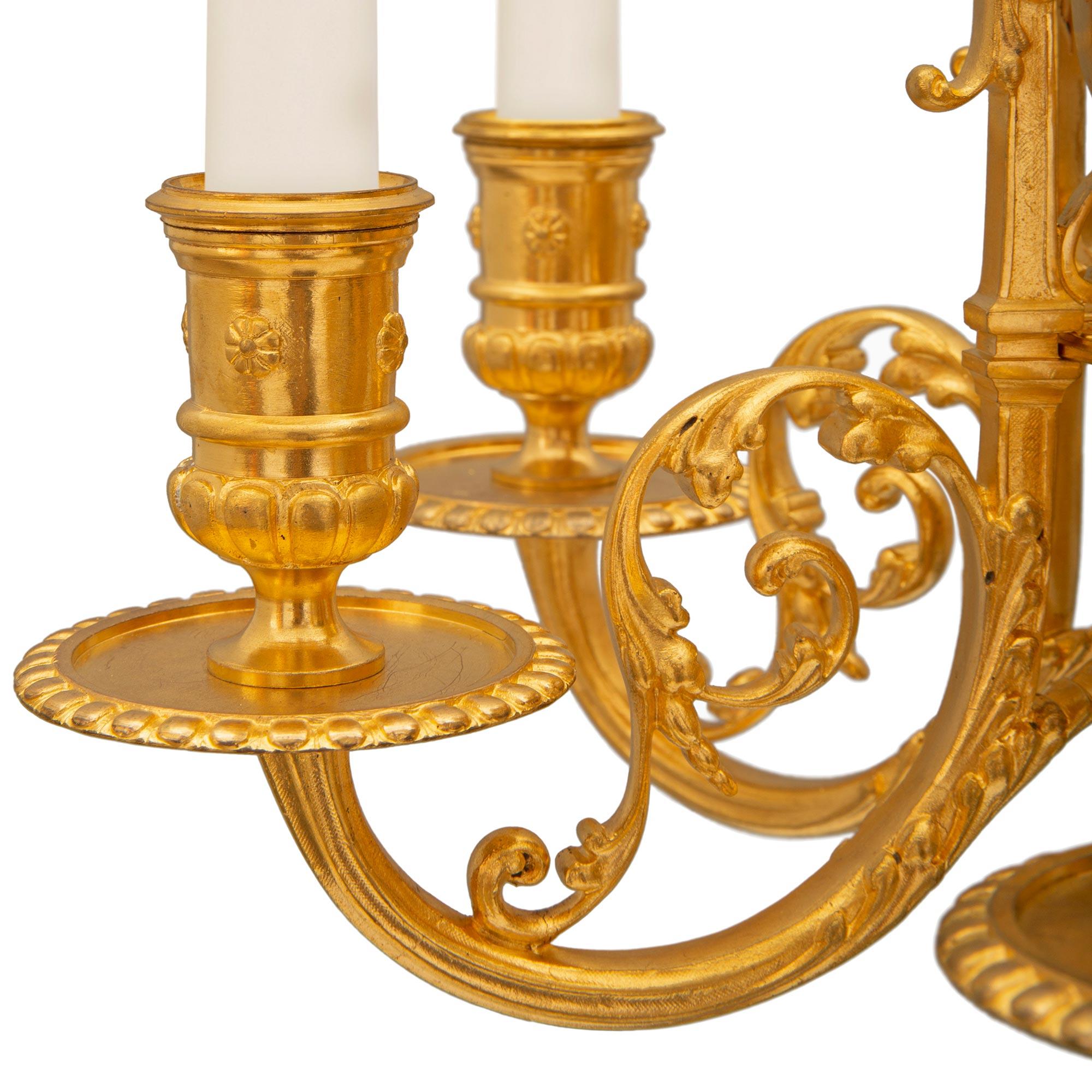 Pair of French 19th Century Renaissance St. Bronze, Ormolu, & Marble Candelbras For Sale 2