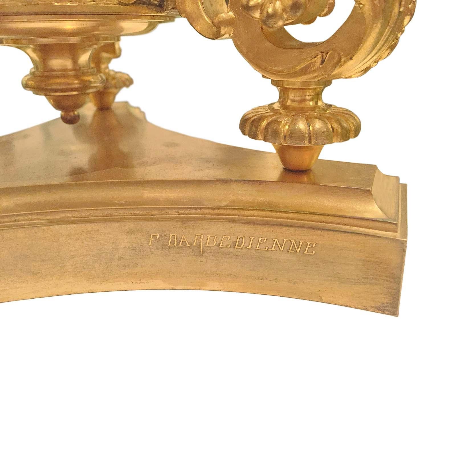 Paire de candélabres en bronze doré de style Renaissance du XIXe siècle français  en vente 2