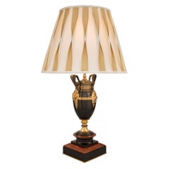 Pair of French 19th Century Renaissance Style Bronze, Ormolu and Marble Lamps