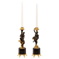 Paire de chandeliers français du 19e siècle de style Renaissance