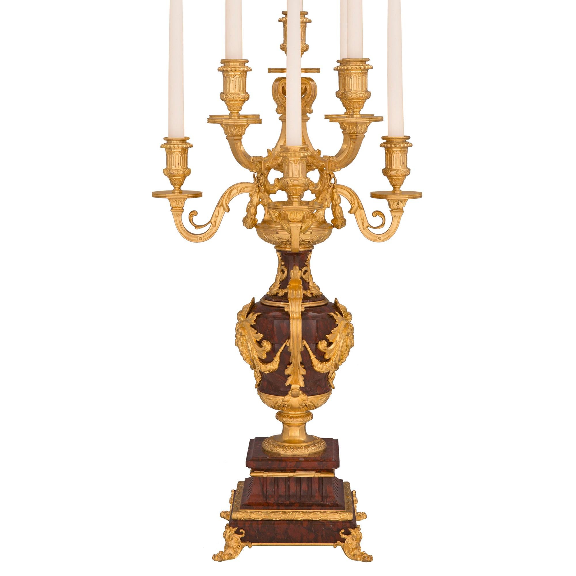 Pair of French 19th Century Renaissance Style Nine-Arm Candelabras In Good Condition For Sale In West Palm Beach, FL