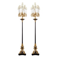 Pair of French 19th Century Renaissance Style Ormolu and Bronze Torchières
