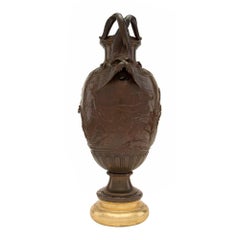 Paar französische Urnen aus patinierter Bronze und vergoldetem Holz im Renaissance-Stil des 19. Jahrhunderts