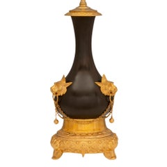 Pair of French 19th Century Renaissance Style Patinated Bronze and Ormolu Lamps