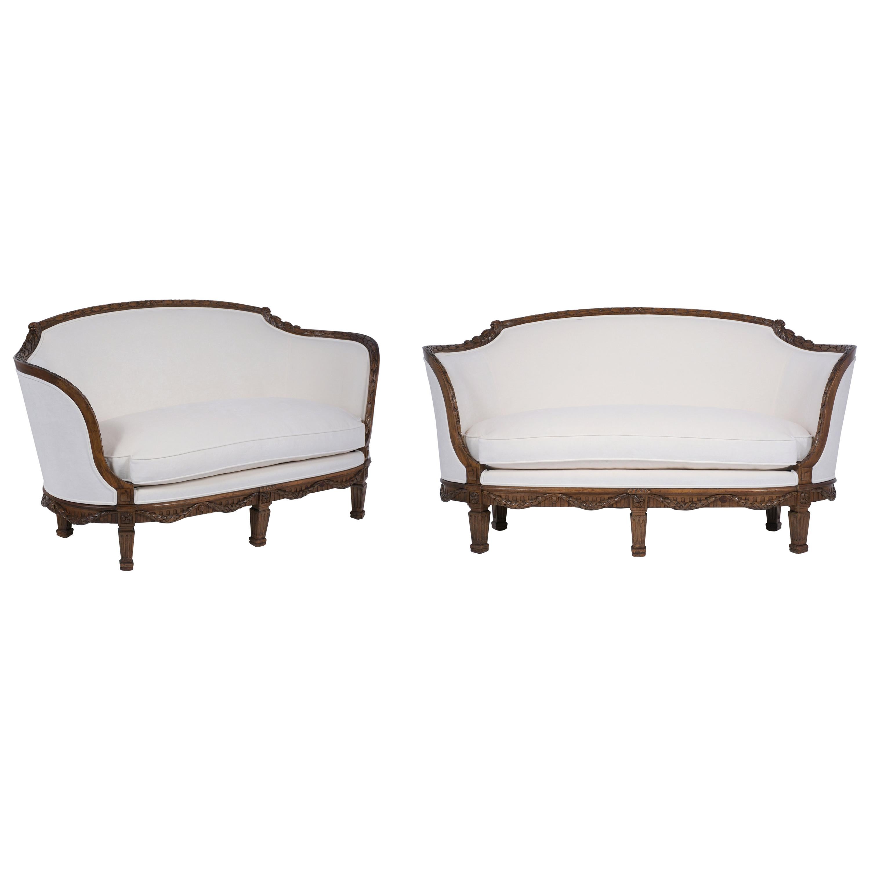 Pair of French 19th Century Settees