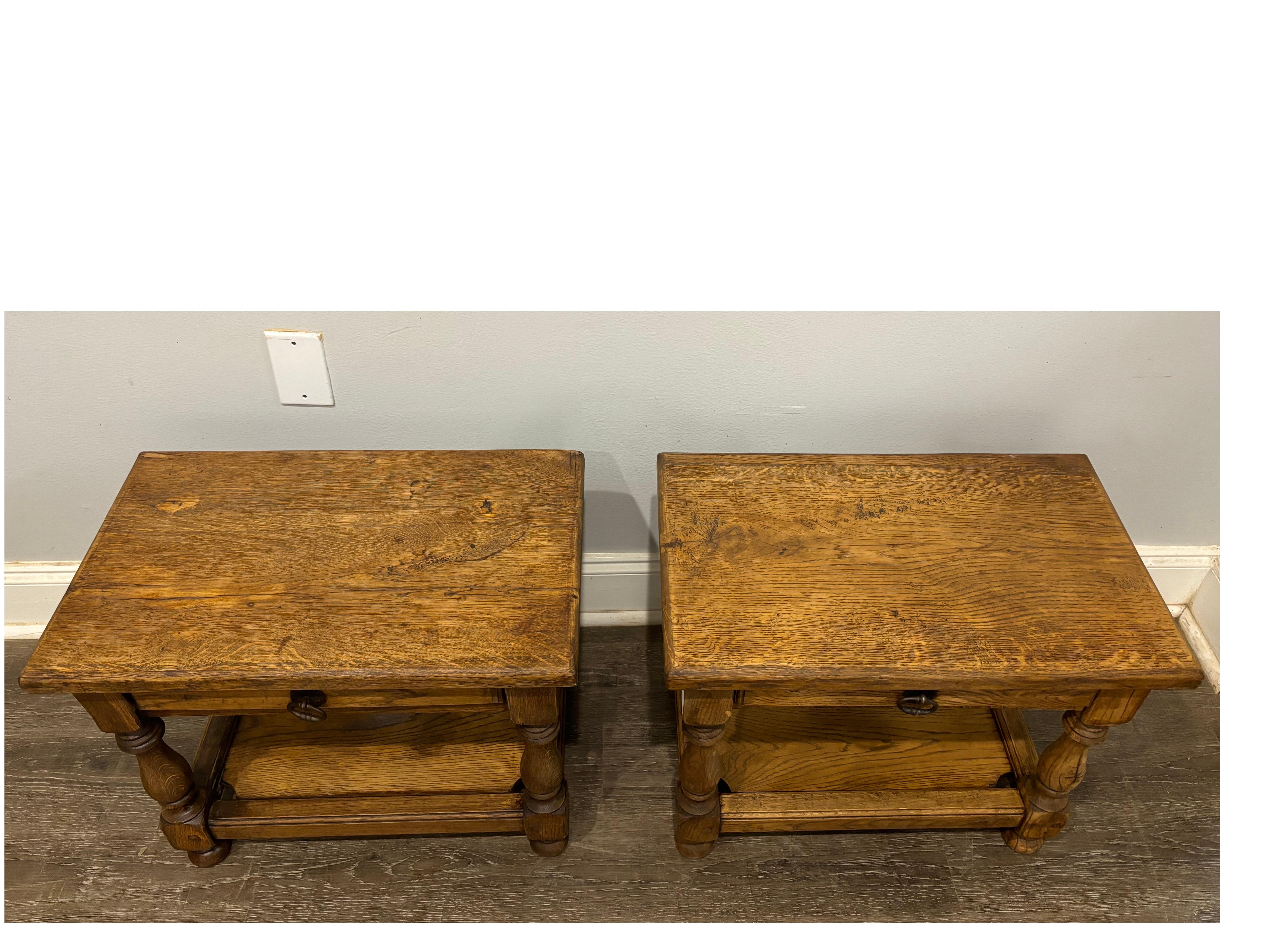 Louis XIII Pair of French 19th Century Side Tables For Sale