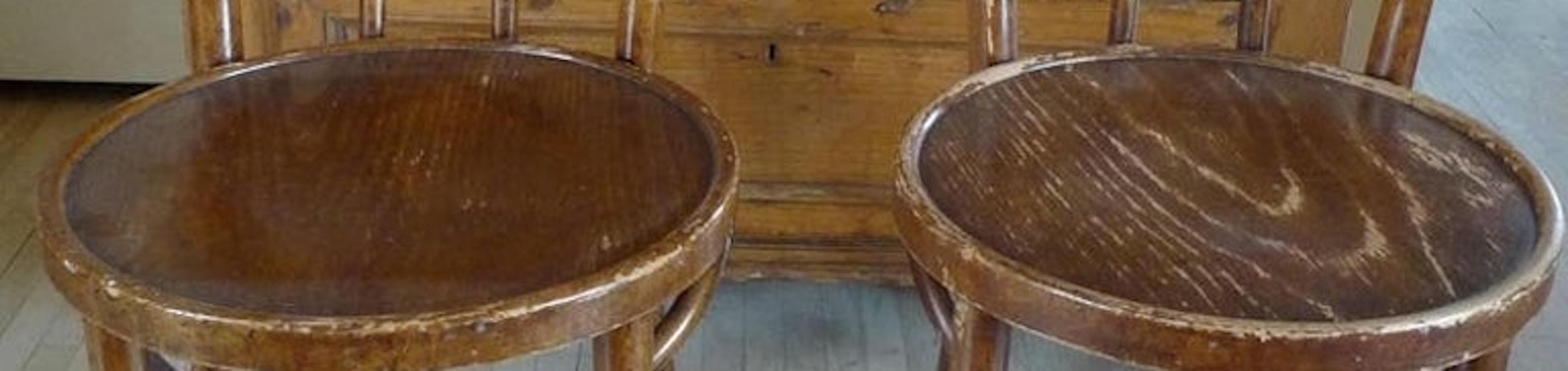 Pair of French 19th Century Stained Bentwood Side Chairs For Sale 5