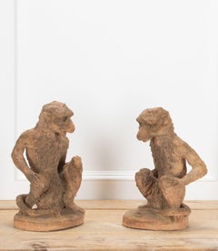 Pair of 19th Century French Terracotta Monkeys