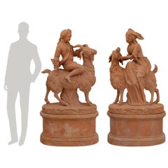 Pair of French 19th Century Terracotta Statues