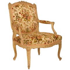 pair of French 19th century Transitional st. patinated wood armchairs