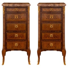 Pair of French 19th Century Transitional Style Chiffoniers Cabinets