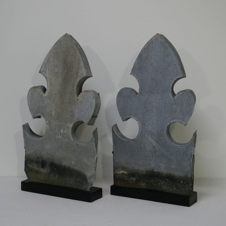 Pair of French 19th Century Zinc Roof Finials at 1stDibs