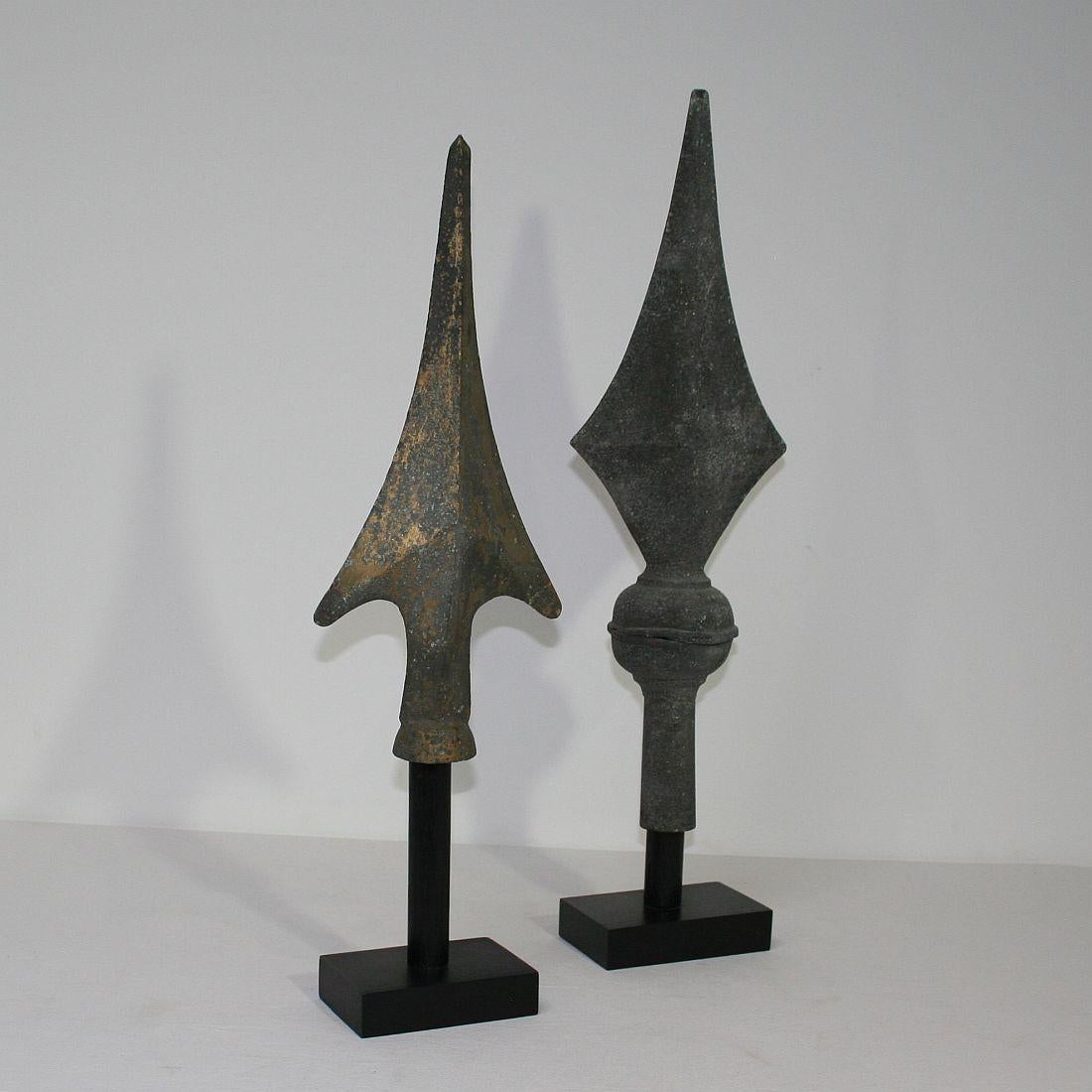 Belle Époque Pair of French 19th Century Zinc Roof Finials