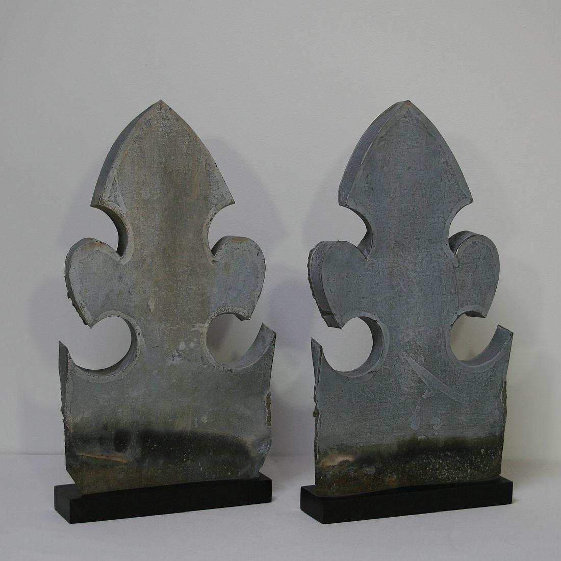 Belle Époque Pair of French 19th Century Zinc Roof Finials