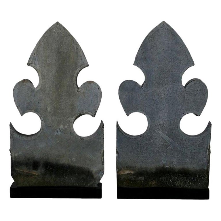Pair of French 19th Century Zinc Roof Finials at 1stDibs