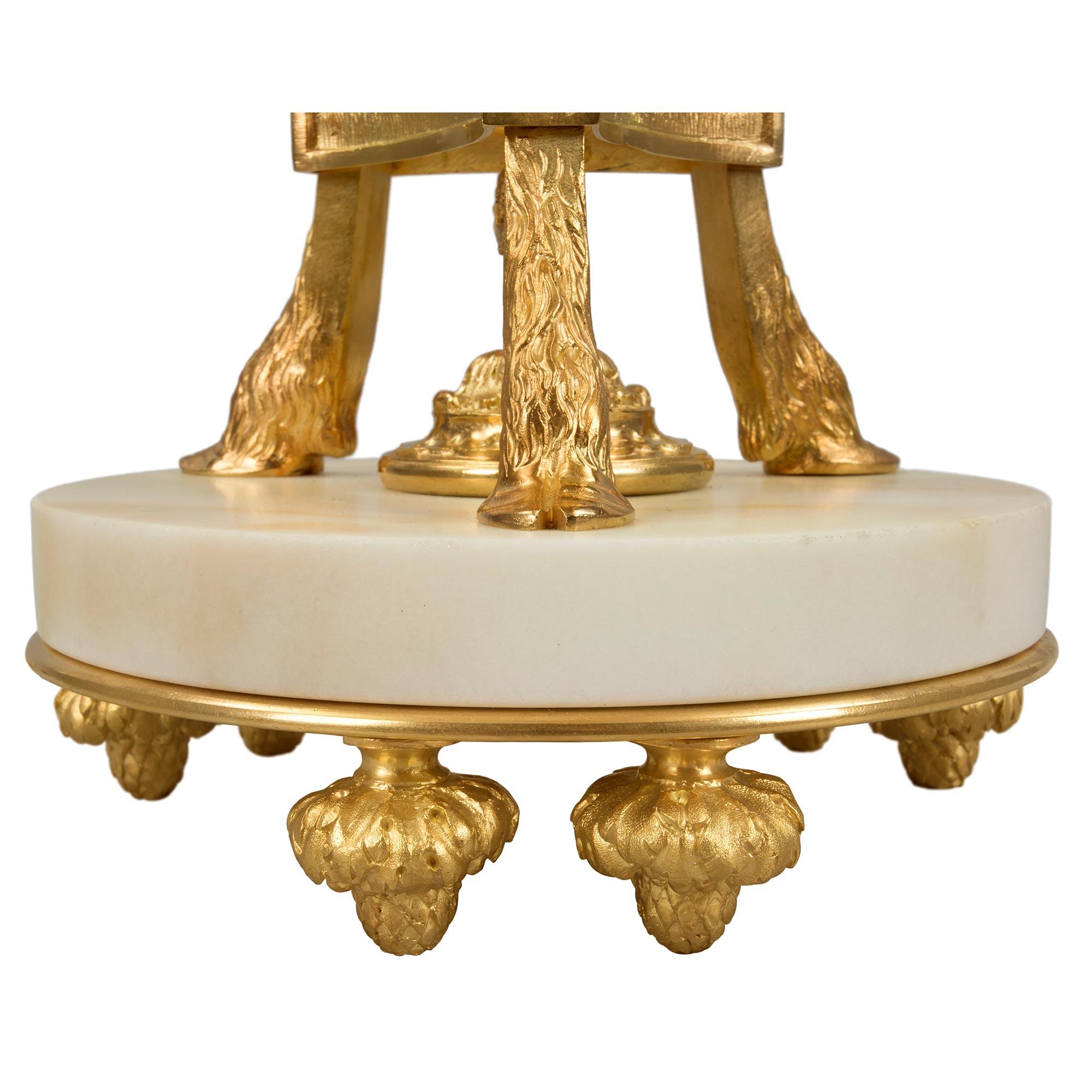 Pair of French 19th Louis XVI St. Marble and Ormolu Lamps For Sale 4