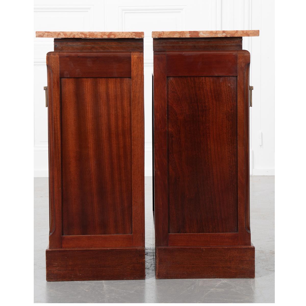 Wood Pair of French 20th Century Art Deco Bedside Cabinets