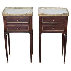 Pair of French 20th Century Louis XVI Style Bedside Tables