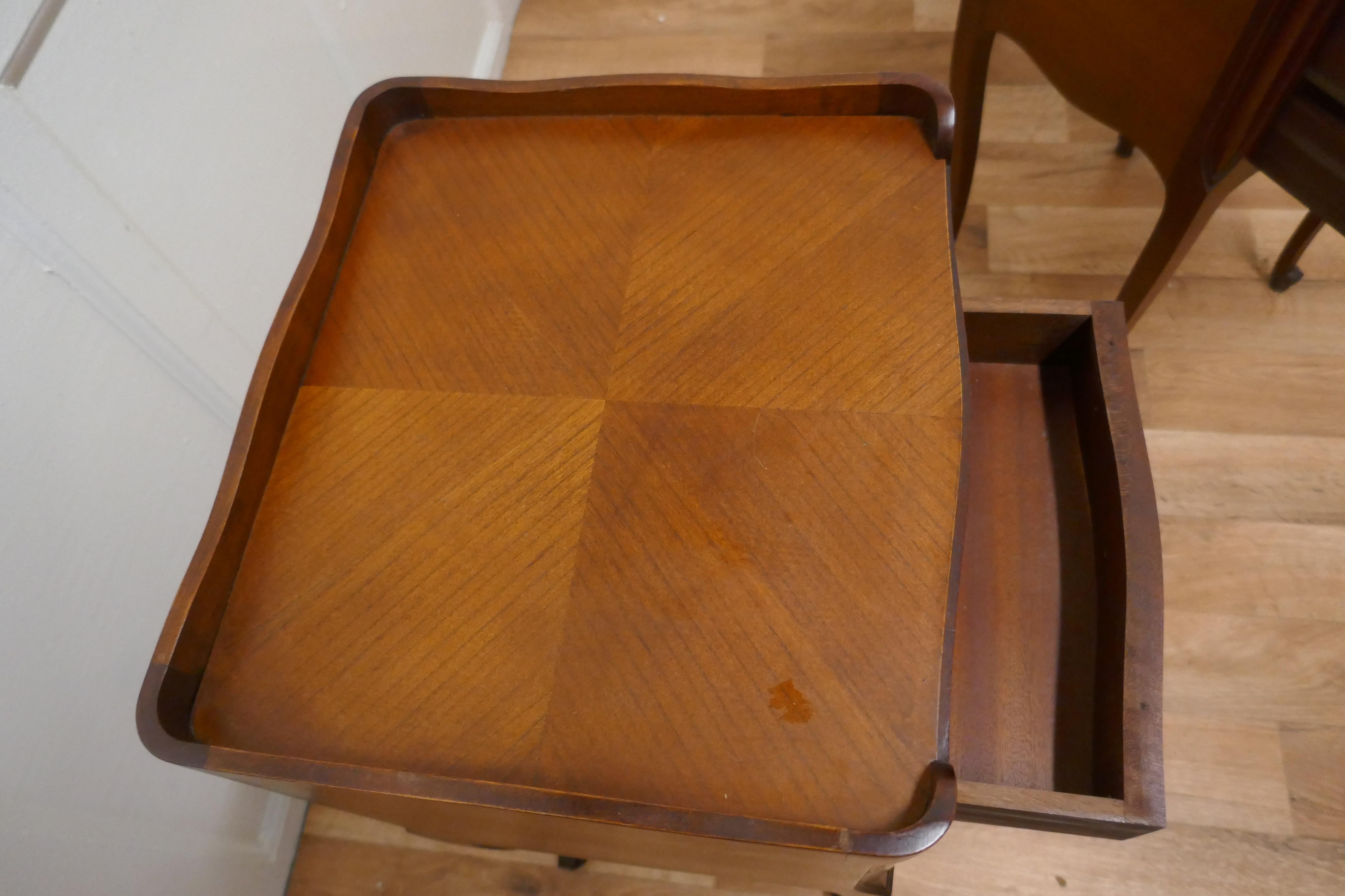 20th Century Pair of French 3 Drawer Cherry Wood Bedside Cabinets 