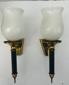 Pair of French 50s Tulip Mid Century Wall Lights