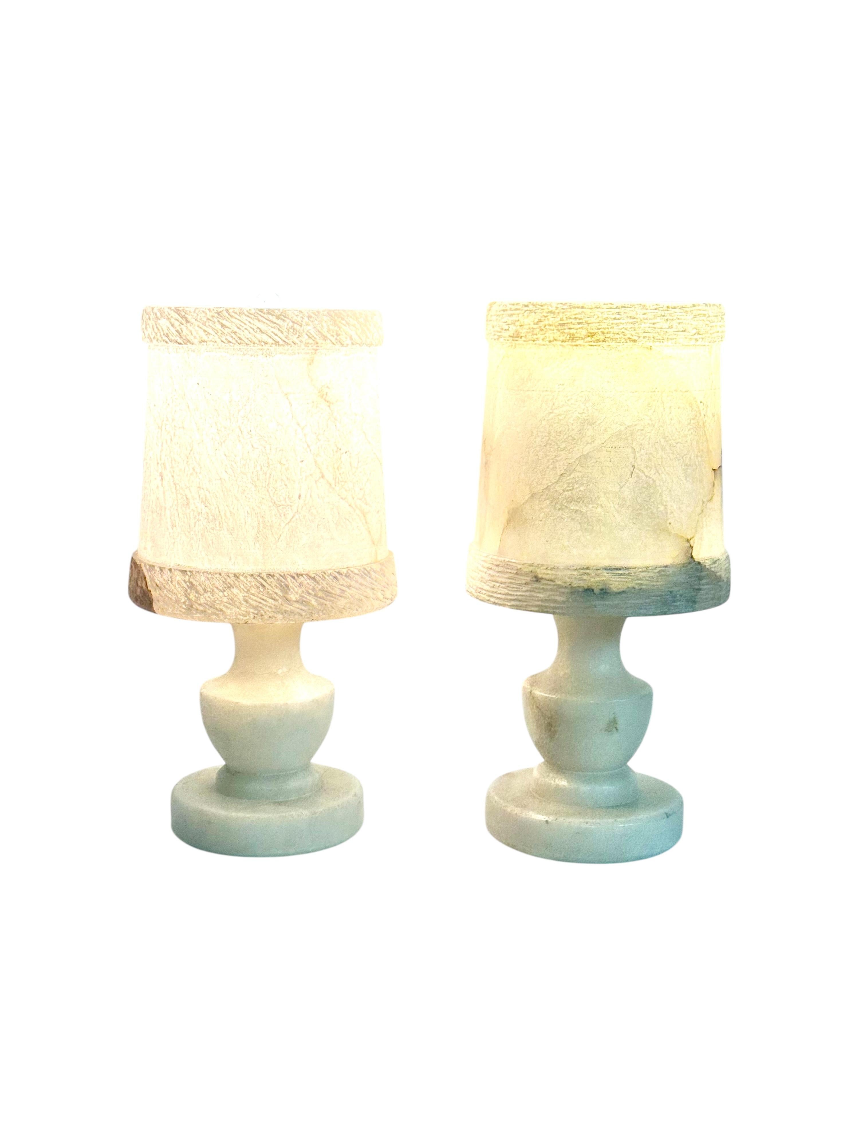 Pair of French Alabaster Table Lamps, Circa 1890 For Sale 7